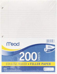 Mead - 200 Sheet, 8-1/2 x 11", College Ruled Filler Paper - White - USA Tool & Supply