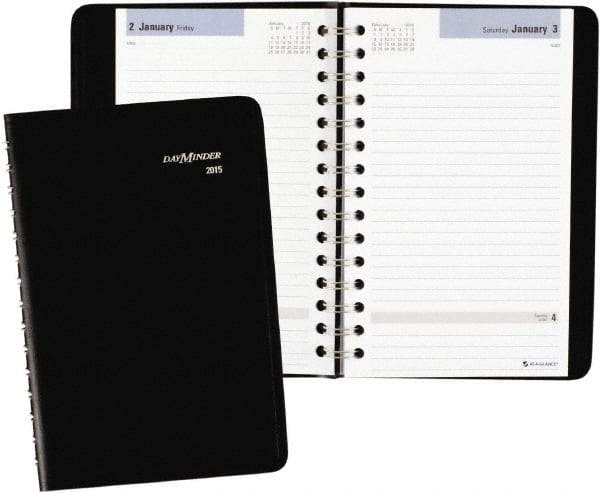 AT-A-GLANCE - 312 Sheet, 4-7/8 x 8", Appointment Book - Black - USA Tool & Supply