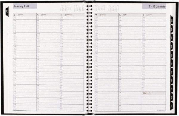 DayMinder - 52 Sheet, 8 x 11", Appointment Book - Black - USA Tool & Supply