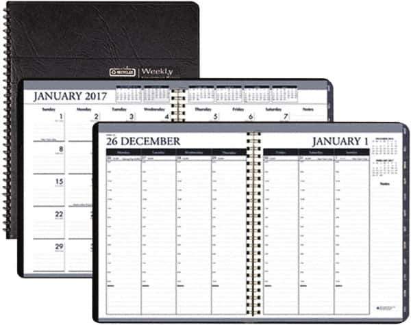 House of Doolittle - 12 Sheet, 8-1/2 x 11", Weekly/Monthly Planner - Black - USA Tool & Supply