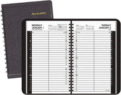 AT-A-GLANCE - 365 Sheet, 4-7/8 x 8", Appointment Book - Black - USA Tool & Supply