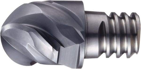 OSG - PXBE Grade XP3320 Carbide Ball Nose Milling Tip Insert - SiC Finish, 3 Flutes, 12mm Cutting Diam, 8.4mm Depth of Cut, 45° Helix - USA Tool & Supply