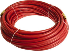 Continental ContiTech - 3/8" ID x 0.6" OD 100' Long Multipurpose Air Hose - MNPT x MNPT Ends, 300 Working psi, -10 to 158°F, 1/4" Fitting, Red - USA Tool & Supply