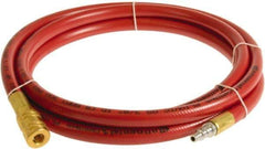 Continental ContiTech - 1/2" ID x 0.78" OD 3' Long Multipurpose Air Hose - Industrial Interchange Safety Coupler x Male Plug Ends, 300 Working psi, -10 to 158°F, 1/2" Fitting, Red - USA Tool & Supply