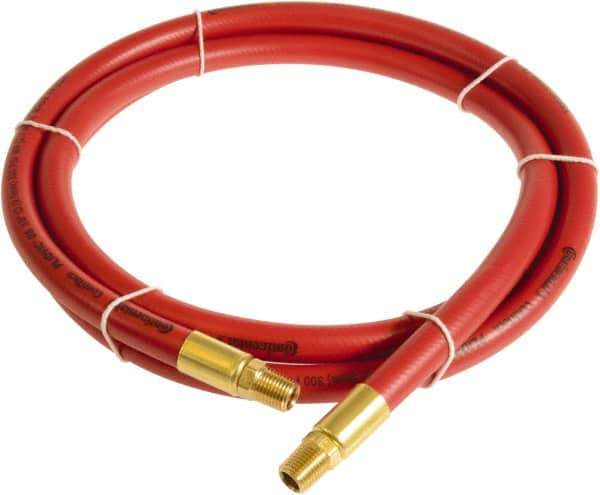 Continental ContiTech - 1/4" ID x 0.45" OD 10' Long Multipurpose Air Hose - MNPT x MNPT Ends, 300 Working psi, -10 to 158°F, 1/4" Fitting, Red - USA Tool & Supply