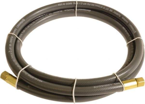 Continental ContiTech - 1/4" ID x 0.45" OD 5' Long Multipurpose Air Hose - FNPT x FNPT Ends, 300 Working psi, -10 to 158°F, 1/4" Fitting, Gray - USA Tool & Supply