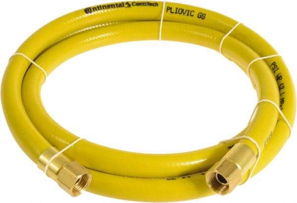 Continental ContiTech - 1/4" ID x 0.45" OD 20' Long Multipurpose Air Hose - FNPT x FNPT Ends, 300 Working psi, -10 to 158°F, 1/4" Fitting, Yellow - USA Tool & Supply