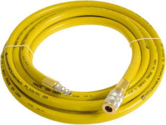 Continental ContiTech - 3/4" ID x 1.11" OD 5' Long Multipurpose Air Hose - Industrial Interchange Safety Coupler x Male Plug Ends, 250 Working psi, -10 to 158°F, 3/4" Fitting, Yellow - USA Tool & Supply