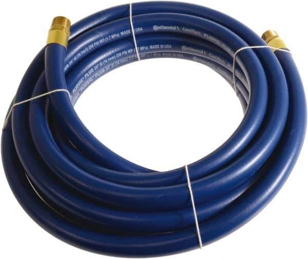 Continental ContiTech - 3/4" ID x 1.11" OD 20' Long Multipurpose Air Hose - MNPT x MNPT Ends, 250 Working psi, -10 to 158°F, 3/4" Fitting, Blue - USA Tool & Supply