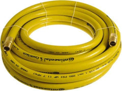 Continental ContiTech - 1" ID x 1.38" OD 50' Long Multipurpose Air Hose - MNPT x MNPT Ends, 250 Working psi, -10 to 158°F, 1" Fitting, Yellow - USA Tool & Supply