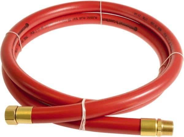 Continental ContiTech - 3/4" ID x 1.11" OD 10' Long Multipurpose Air Hose - MNPT x FNPT Ends, 250 Working psi, -10 to 158°F, 3/4" Fitting, Red - USA Tool & Supply