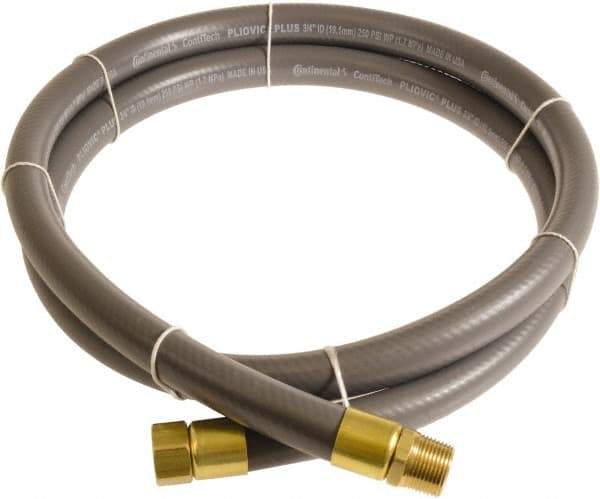 Continental ContiTech - 3/4" ID x 1.11" OD 3' Long Multipurpose Air Hose - MNPT x FNPT Ends, 250 Working psi, -10 to 158°F, 3/4" Fitting, Gray - USA Tool & Supply