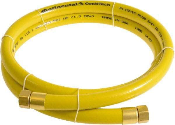 Continental ContiTech - 3/4" ID x 1.11" OD 3' Long Multipurpose Air Hose - FNPT x FNPT Ends, 250 Working psi, -10 to 158°F, 3/4" Fitting, Yellow - USA Tool & Supply