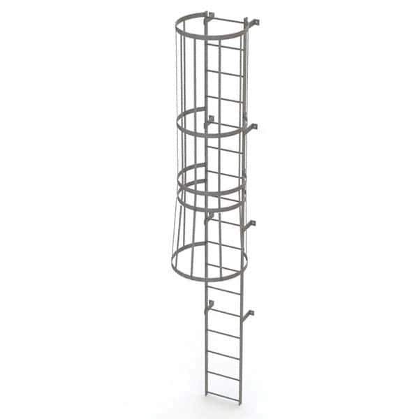 TRI-ARC - Rolling & Wall Mounted Ladders & Platforms Type: Fixed Ladder Style: Safety Cage - USA Tool & Supply