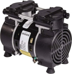 Gast - 3/4 hp, 4.5 CFM, 100 Max psi Piston Vacuum & Compressor Pump - 27 Hg/In, 115/230-1 Volt, 11" Long x 5" Wide x 8.29" High - USA Tool & Supply