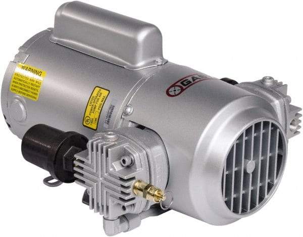 Gast - 1/3 hp, 2.4 CFM, 100 Max psi Piston Compressor Pump - 12 VDC, 15.2" Long x 10.15" Wide x 5.8" High - USA Tool & Supply