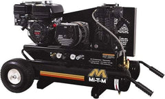 MI-T-M - 6.5 hp, 10.9 CFM, 125 Max psi, Air Compressor/Generator Combo Unit Portable Fuel Air Compressor - Honda GX200 OHV Engine, 12.4 CFM - USA Tool & Supply