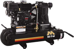 MI-T-M - 6.5 hp, 13.9 CFM, 90 Max psi, Single Stage Portable Fuel Air Compressor - Honda GX200 OHV Engine - USA Tool & Supply