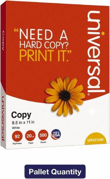 UNIVERSAL - 8-1/2" x 11" White Copy Paper - Use with Laser Printers, Inkjet Printers, Copiers - USA Tool & Supply