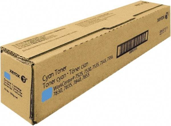 Xerox - Cyan Toner Cartridge - Use with Xerox WorkCentre 7525, 7535, 7530, 7545, 7556 - USA Tool & Supply