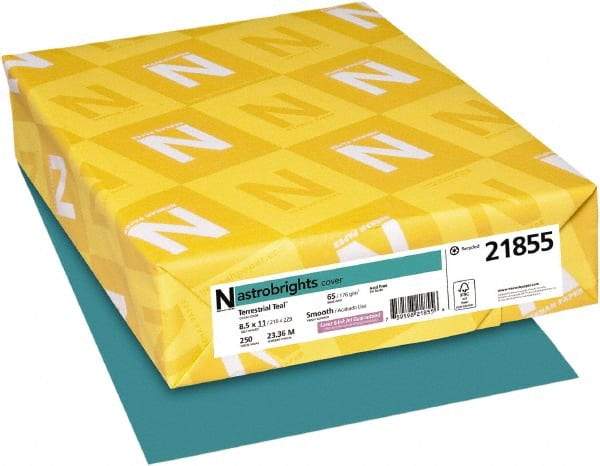 Neenah Paper - 8-1/2" x 11" Terrestrial Teal Colored Copy Paper - Use with Inkjet Printers, Laser Printers, Copiers - USA Tool & Supply