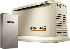 Generac Power - 1 Phase LP & NG Air Cooled Standby Power Generator - 120/240 V, 22 kW, OHVI, Bisque Aluminum Enclosure, Use 140 (LP) & 310 (NG) to Fuel - USA Tool & Supply