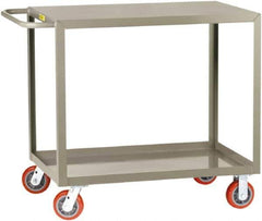 Little Giant - 2,000 Lb Capacity, 24" Wide x 54" Long x 36" High Shelf Cart - 2 Shelf, Steel, 2 Rigid/2 Swivel Casters - USA Tool & Supply