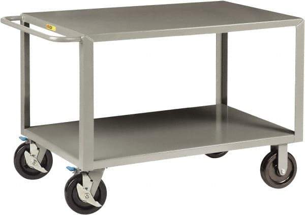 Little Giant - 5,000 Lb Capacity, 36" Wide x 78" Long x 36" High Shelf Cart - 2 Shelf, Steel, 4 Swivel Casters - USA Tool & Supply