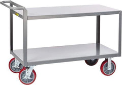 Little Giant - 3,600 Lb Capacity, 30" Wide x 54" Long x 36" High Shelf Cart - 2 Shelf, Steel, 2 Rigid/2 Swivel Casters - USA Tool & Supply