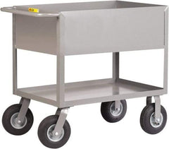 Little Giant - 1,200 Lb Capacity, 24" Wide x 54" Long x 36-1/2" High Deep Shelf Cart - 2 Shelf, Steel, 2 Rigid/2 Swivel Casters - USA Tool & Supply