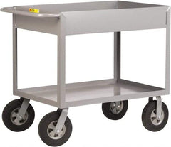 Little Giant - 1,200 Lb Capacity, 24" Wide x 54" Long x 36-1/2" High Deep Shelf Cart - 2 Shelf, Steel, 2 Rigid/2 Swivel Casters - USA Tool & Supply