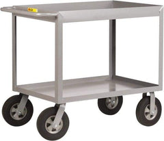 Little Giant - 1,200 Lb Capacity, 30" Wide x 66" Long x 36-1/2" High Deep Shelf Cart - 2 Shelf, Steel, 2 Rigid/2 Swivel Casters - USA Tool & Supply