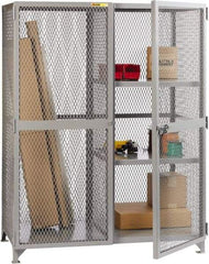 Little Giant - 2 Shelf Visible Storage Cabinet - Steel, 61" Wide x 33" Deep x 78" High, Gray - USA Tool & Supply