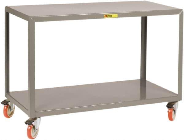 Little Giant - Mobile Table - Steel, Fixed Leg, Gray, 32" Long x 18" Deep x 34" High - USA Tool & Supply