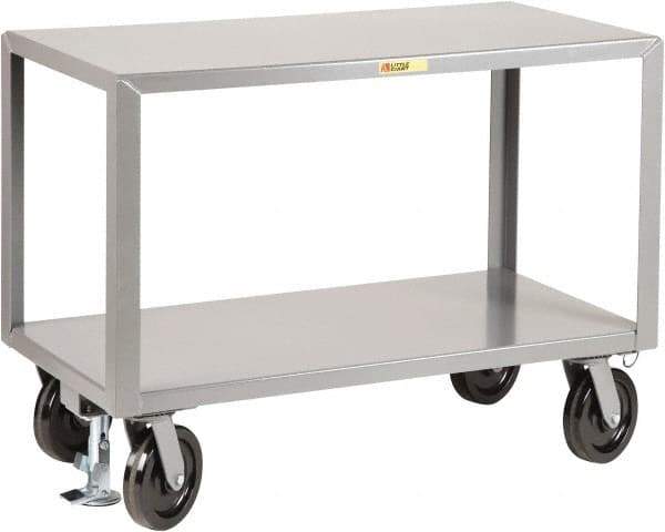 Little Giant - Mobile Workbench - Steel, Fixed Leg, Gray, 72" Long x 36" Deep x 36" High - USA Tool & Supply