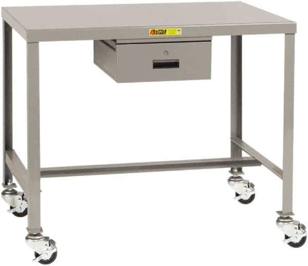 Little Giant - Mobile Machine Table - Steel, Fixed Leg, Gray, 48" Long x 24" Deep x 42" High - USA Tool & Supply