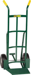 Little Giant - 600 Lb Capacity 49" OAH Hand Truck - 13-1/2 x 16" Base Plate, Dual Handle, Steel, Flat-Free Microcellular Foam Wheels - USA Tool & Supply