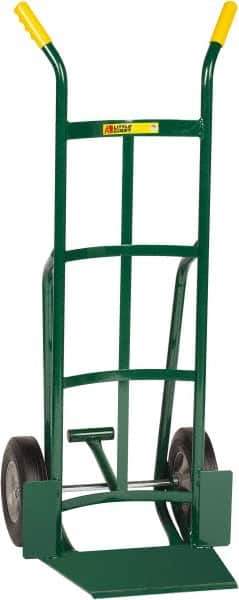 Little Giant - 800 Lb Capacity 49" OAH Hand Truck - 13-1/2 x 16" Base Plate, Dual Handle, Steel, Solid Rubber Wheels - USA Tool & Supply