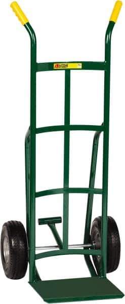 Little Giant - 800 Lb Capacity 49" OAH Hand Truck - 12 x 14" Base Plate, Dual Handle, Steel, Flat-Free Microcellular Foam Wheels - USA Tool & Supply