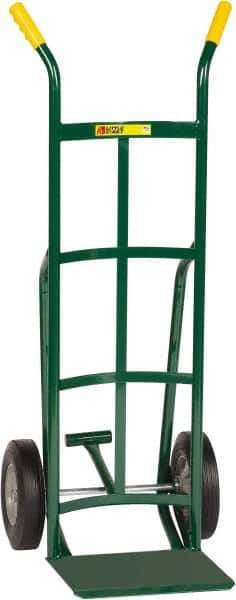 Little Giant - 800 Lb Capacity 49" OAH Hand Truck - 12 x 14" Base Plate, Dual Handle, Steel, Solid Rubber Wheels - USA Tool & Supply