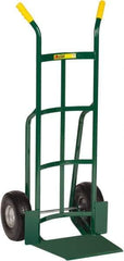 Little Giant - 600 Lb Capacity 49" OAH Hand Truck - 13-1/2 x 16" Base Plate, Dual Handle, Steel, Flat-Free Microcellular Foam Wheels - USA Tool & Supply