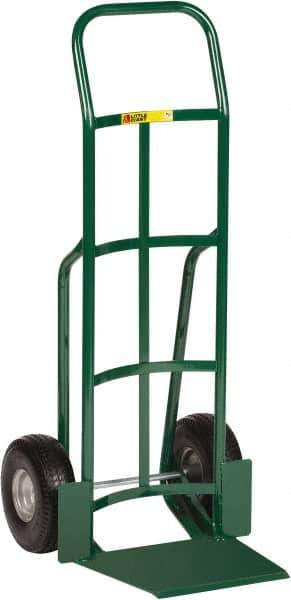 Little Giant - 600 Lb Capacity 47" OAH Hand Truck - 13-1/2 x 16" Base Plate, Continuous Handle, Steel, Flat-Free Microcellular Foam Wheels - USA Tool & Supply