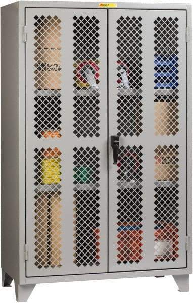 Little Giant - 2 Shelf Visible Storage Cabinet - Steel, 48" Wide x 24" Deep x 78" High, Gray - USA Tool & Supply