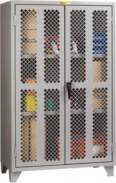 Little Giant - 2 Shelf Visible Storage Cabinet - Steel, 60" Wide x 24" Deep x 78" High, Gray - USA Tool & Supply