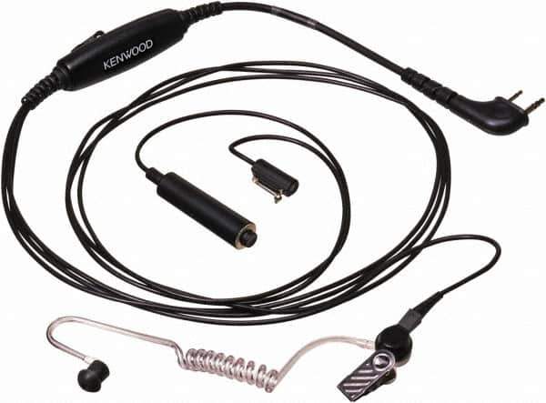 Kenwood - Ear Bud, Palm Microphone Three Wire Microphone - Black, Use with Protalk Series Two Way Radios - USA Tool & Supply