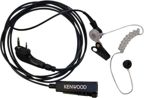 Kenwood - Ear Bud, Palm Microphone Two Wire Microphone - Black & Clear, Use with Protalk Series Two Way Radios - USA Tool & Supply