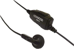 Kenwood - Ear Bud, In-Line & Push to Talk Microphone Clip Mic with Earphone - Black, Use with Protalk Series Two Way Radios - USA Tool & Supply