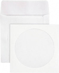 Quality Park - 1 Compartment, 5" Wide x 5" High x 1/4" Deep, CD/DVD Sleeves - Paper, White - USA Tool & Supply