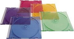 Verbatim - 1 Compartment, 4-7/8" Wide x 5-5/8" High x 1/4" Deep, CD/DVD Case - Polypropylene, Assorted Colors - USA Tool & Supply