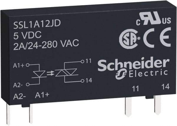 Schneider Electric - 1 Pole, 1NO, 190-250 VDC, 38-72 VDC, 90-140 VAC, 90-140 VDC Control Relay - USA Tool & Supply